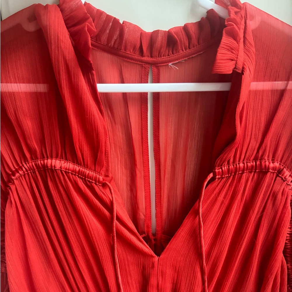 ASOS tie neck Red mini dress size 4 - Picture 5 of 8